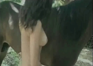 Horse and a sweet ebony slut